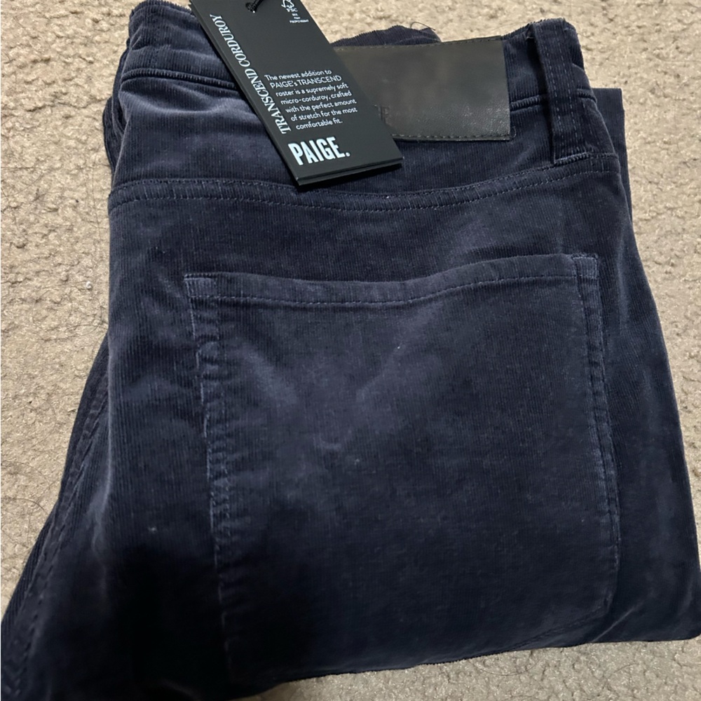 PAIGE Men's Lennox Deep Blue Corduroy Pants - Picture 4 of 6